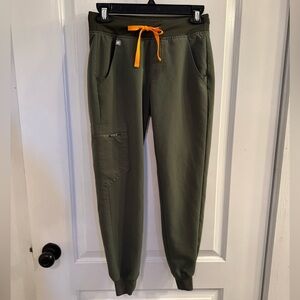 Figs Zamora Jogger Scrub Pants Moss Green Limited Edition XXS PETITE